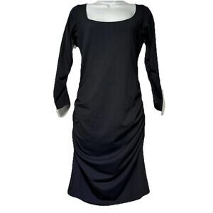 susana monaco gray jane long sleeve ruched dress Size M